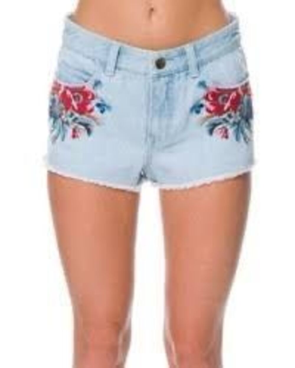Element Denim size 28 100% cotton embroidered pockets shorts.